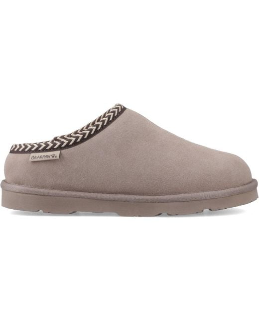 BEARPAW Gray Tabitha Suede Mushroom Slippers
