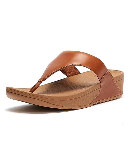 Fitflop Brown Lulu Leather Toepost Flip-Flop