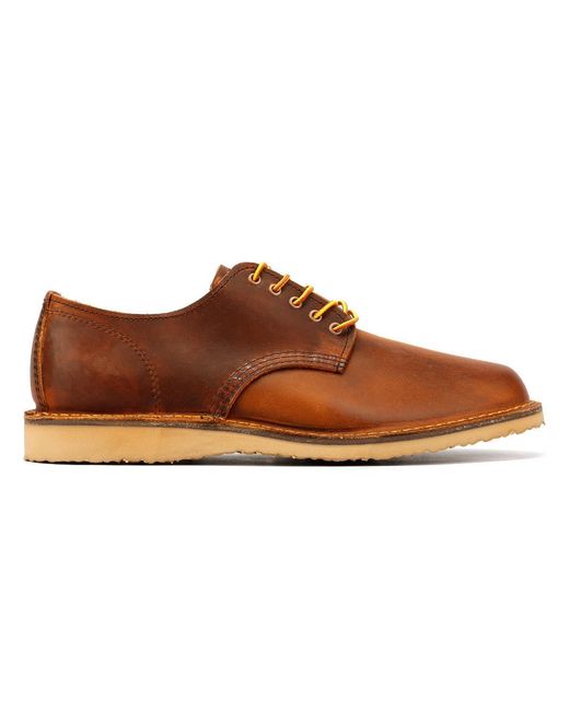 Red Wing Brown Wing 3604 Weekender Oxford Rough & Tough Leather Copper Lace-Up Shoes for men