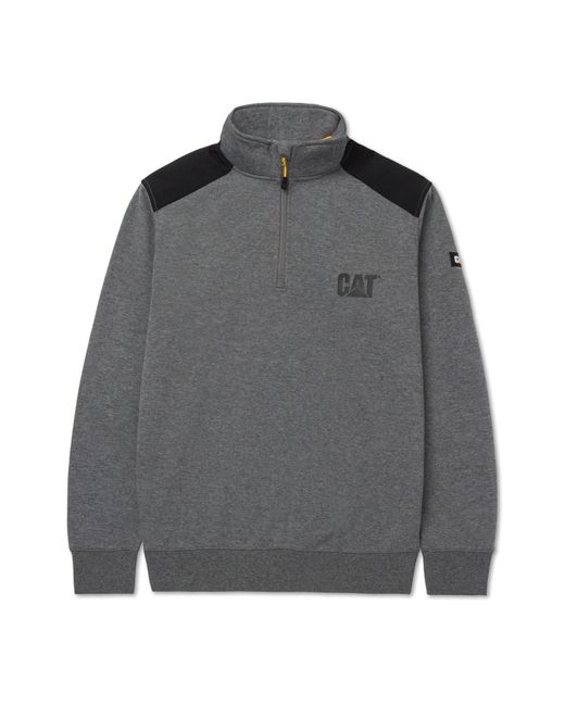 Caterpillar Gray Essential 1/4 Zip Polyester Sweatshirt for men