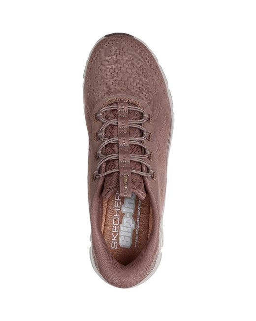 Skechers Purple Glide-Step Elevate Amaze Textile Trainers