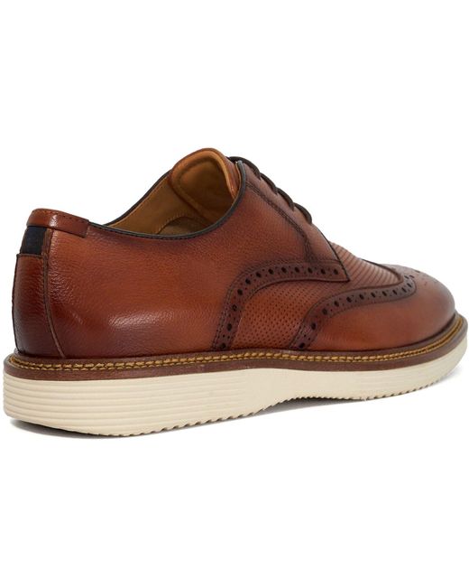 Dune Brown Benidictus Nubuck Brogues Shoes for men
