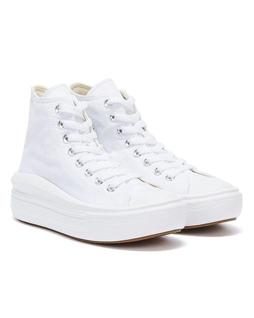 Converse Canvas Chuck Taylor All Star Move Platform High Top Casual  Sneakers in White, Natural (White) - Save 81% - Lyst