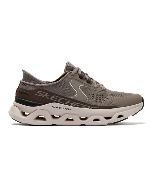 Skechers Gray Slip-Ins Glide Step Altus Mesh Khaki Trainers