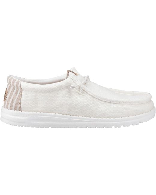 HeyDude White Wally Resort Synthetic Blend /Multi Moccasins Shoes for men