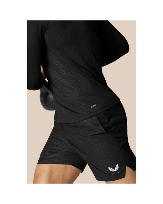 Castore Black Adapt 1/4 Zip Top Polyester Activewear T-Shirts for men