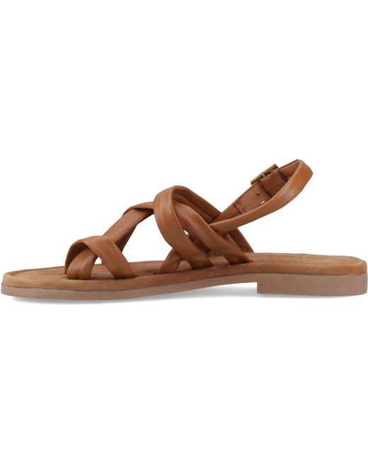 Hush Puppies Brown Hope Leather Sandals