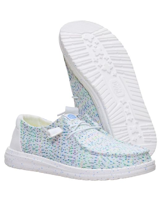HeyDude Blue Wendy Stretch Polyester /Multi Loafers