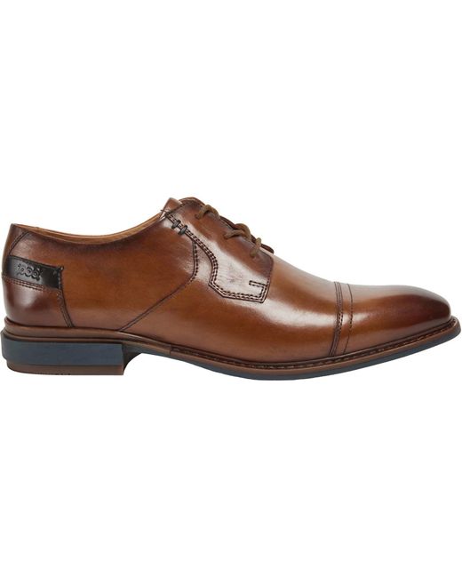 Pod Brown Savage Leather/Textile Cognac Lace-Up Shoes for men