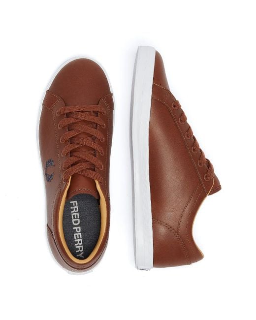 Fred Perry Baseline Leather Trainers In Tan in Brown for Men | Lyst UK