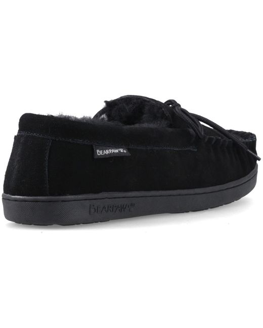 BEARPAW Black Moc Ii Suede Slippers for men