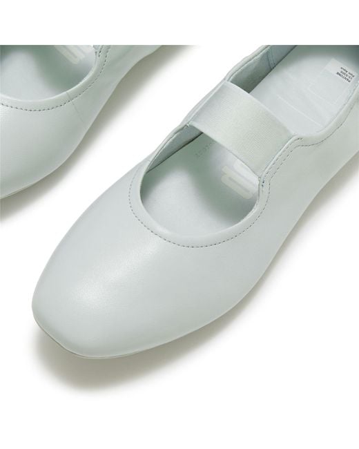Fitflop Gray Delicato X Pantone Poise Leather Mary-Janes