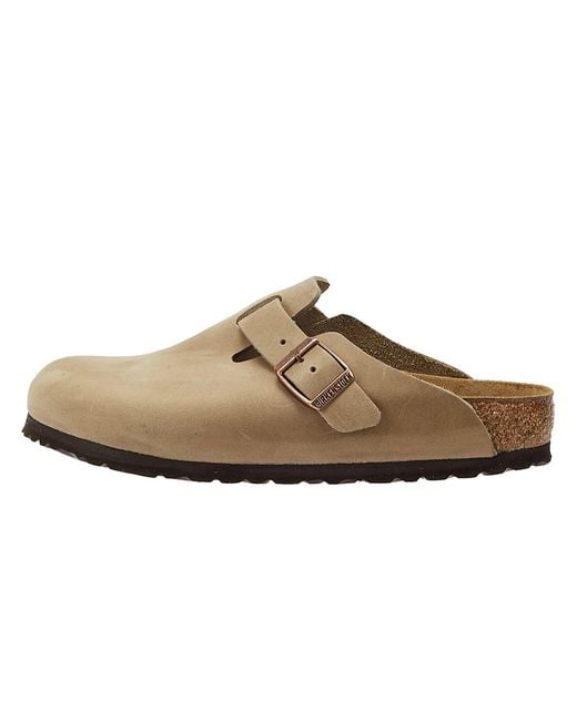 Birkenstock Boston Tabacco Brown Natural Oiled Leather Clogs