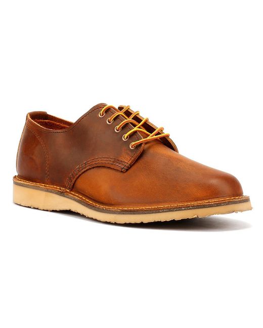 Red Wing Brown Wing 3604 Weekender Oxford Rough & Tough Leather Copper Lace-Up Shoes for men