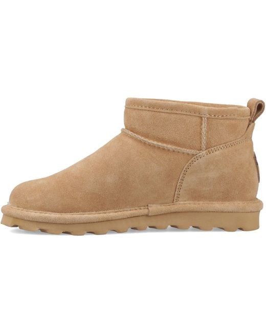 BEARPAW Natural Shorty Suede Coffee Winter Ankle Boots
