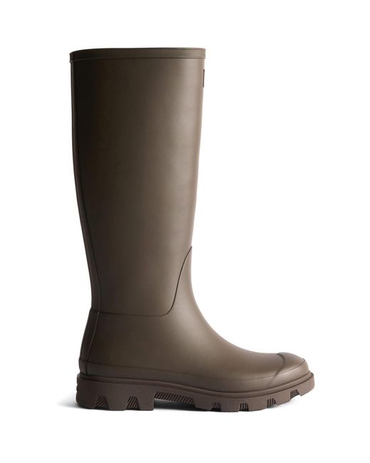 Hunter Brown Downpour Tall Boot Rubber Wellington Boots for men