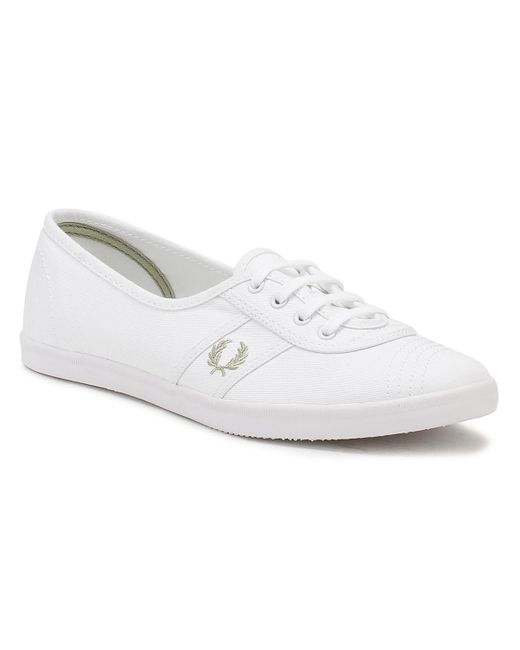 Fred Perry Womens White Aubrey Twill Trainers
