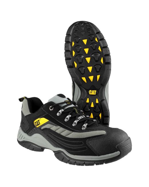CAT Safety Black Caterpillar Moor Leather Safety Trainers for men