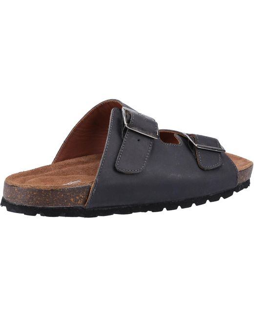 Hush Puppies Brown Nash Slider Leather Sandals for men