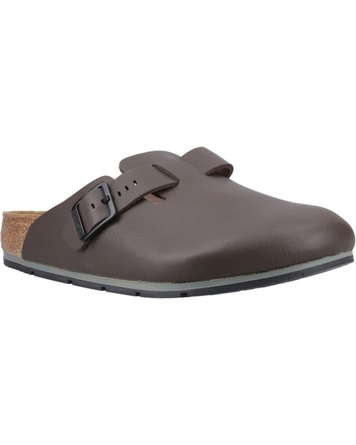 Birkenstock Brown Boston Pro Leather Java Narrow Fit Clogs for men