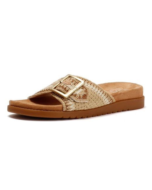 TOMS Natural Marin Slide Textile Dark Sandals