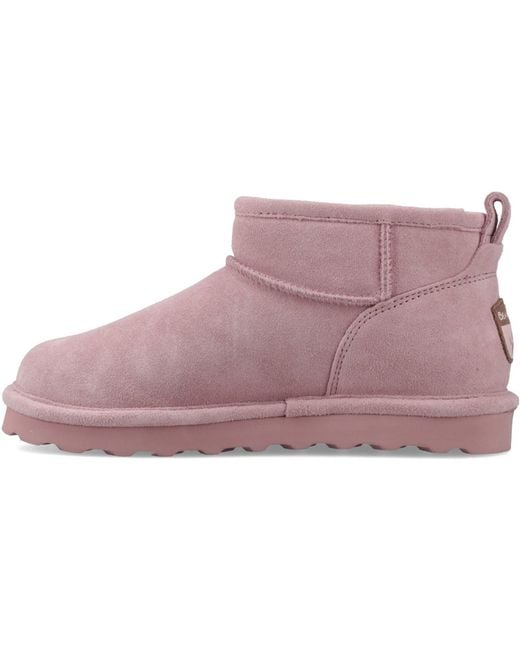 BEARPAW Purple Shorty Suede Peony Winter Ankle Boots