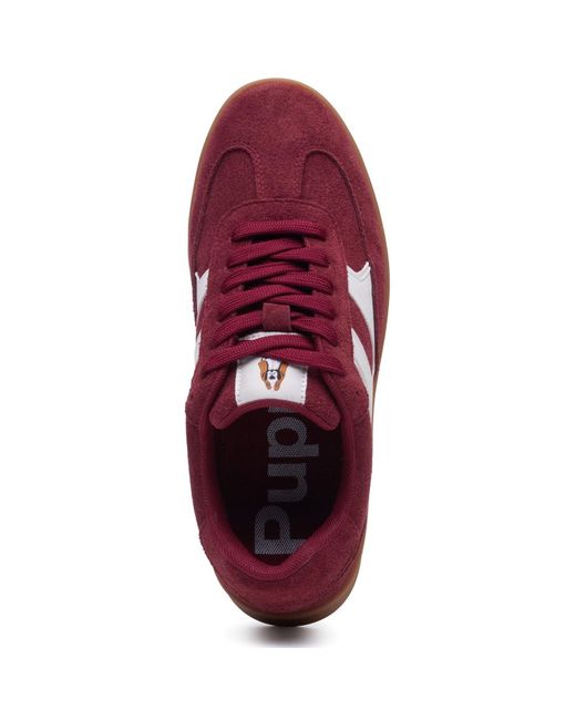 Hush Puppies Red Maura Suede Bordeaux Trainers