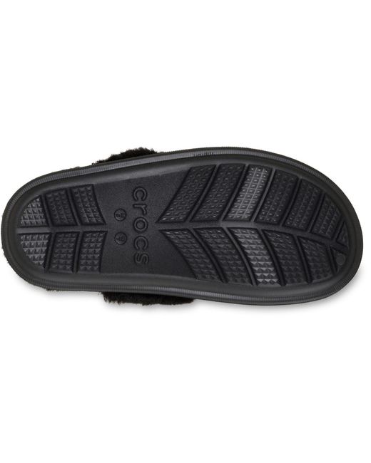 CROCSTM Black Classic Fuzz Scuff Slippers for men