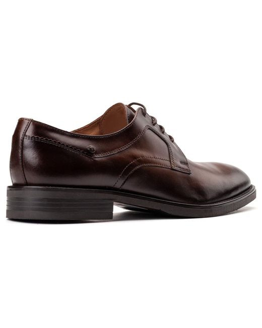 Base London Brown Sleeve Leather Lace-Up Shoes for men