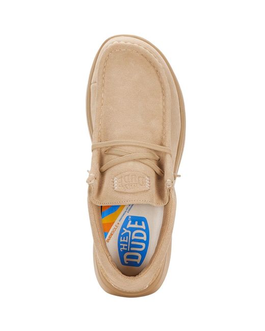HeyDude Natural Wally X Suede Boat Shoes for men