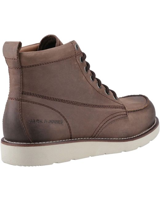 Jack & Jones Brown Toronto Leather Stone Ankle Boots