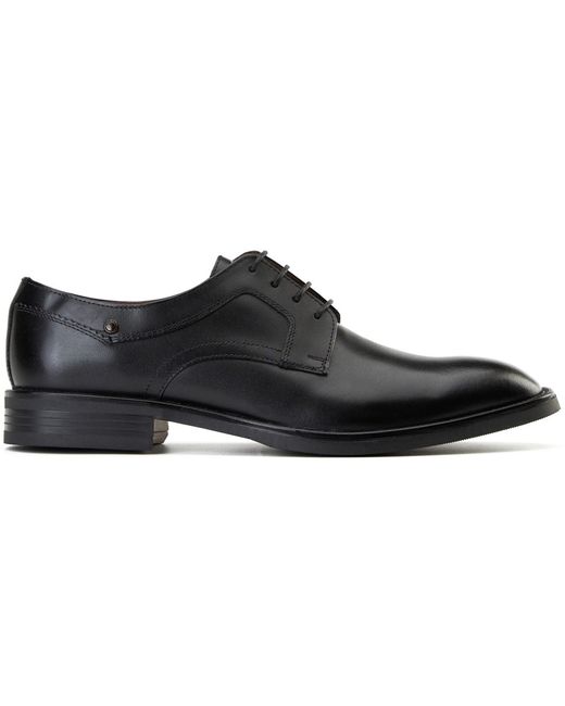 Base London Black Sleeve Leather Lace-Up Shoes for men