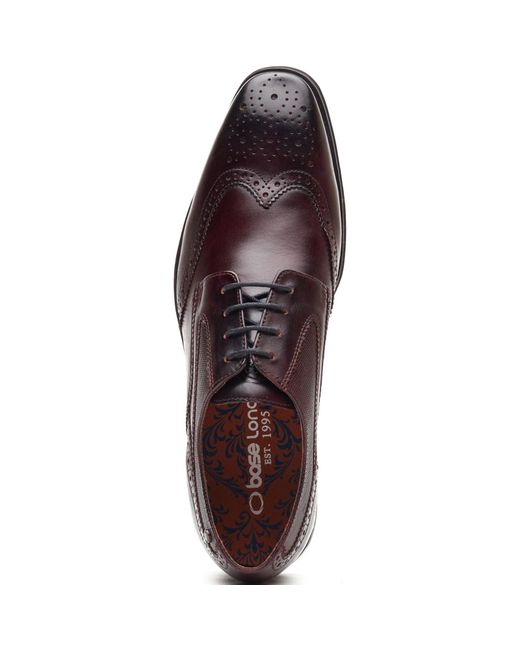Base London Brown Steeple Brogue Leather Burnt Brogues Shoes for men