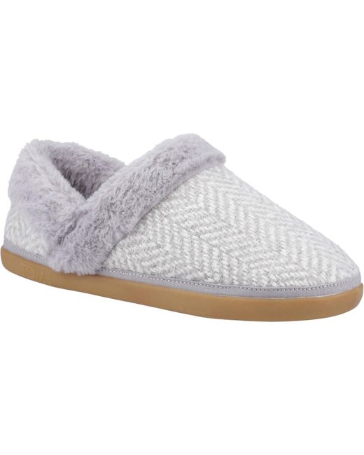 TOMS White Oslo Polyester Hausschuhe