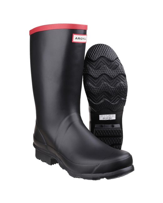Hunter Black Argyll Full Knee Wellington