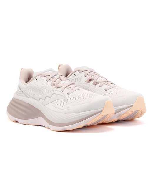 Saucony White Hurricane 24 Cloud/Bloom Trainers