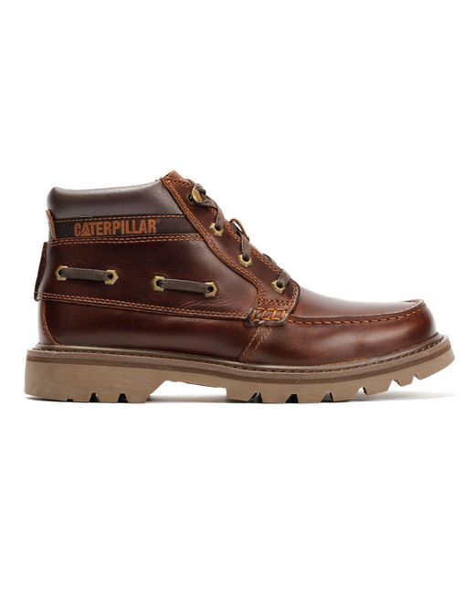 Caterpillar Brown Colorado Boat Mid Leather British Tan Boots for men