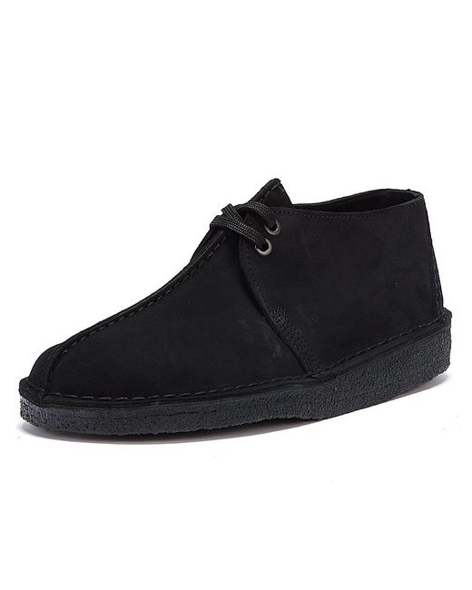 Clarks Black Originals Desert Trek Suede Shoes for men