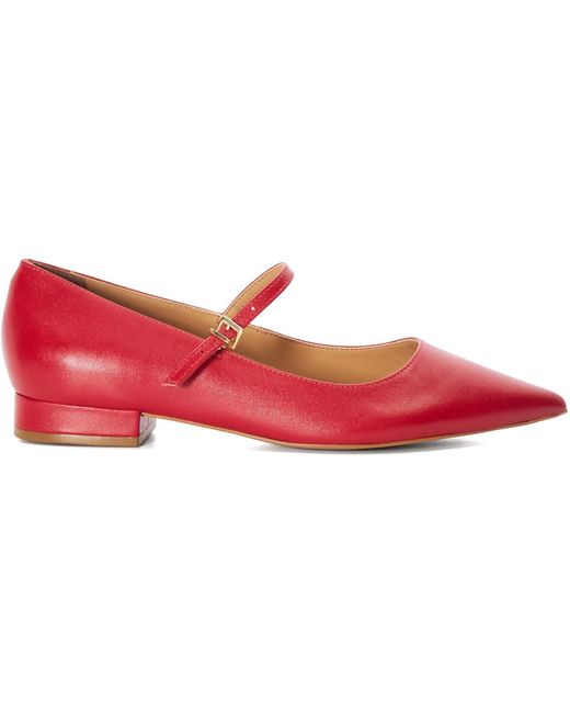 Dune Red Hastas Leather Heels