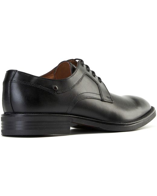 Base London Black Sleeve Leather Lace-Up Shoes for men