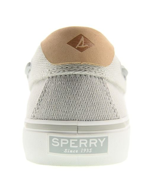 Sperry Top-Sider White Helm 2-Eye Textile Boat Shoes for men