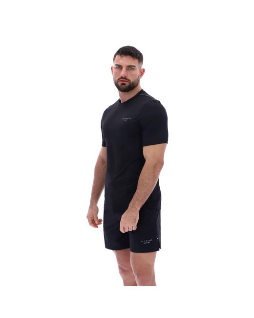 Ted Baker Black Sam Tbmts2635 Polyester Activewear T-Shirts for men