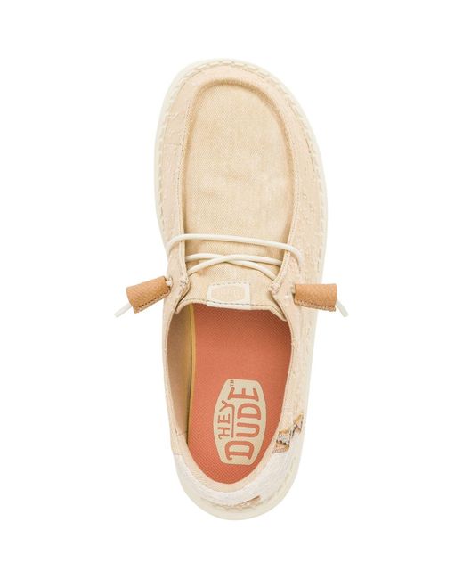 HeyDude Natural Wendy Crafted Boho Cotton Shoes