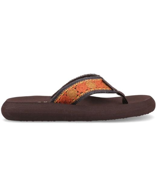 Rocket Dog Brown Spotlight Marlow Textile /Multi Flip Flops