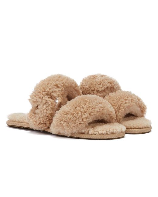 UGG Maxi Curly Scuffetta Sand Slippers in Natural | Lyst UK