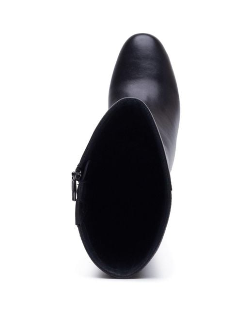 Hush Puppies Black Oprah Long Leather Heeled Knee High Boots