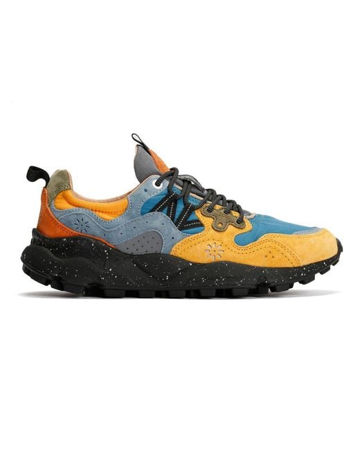 Flower Mountain Blue Yamano 3 Papaya Trainers