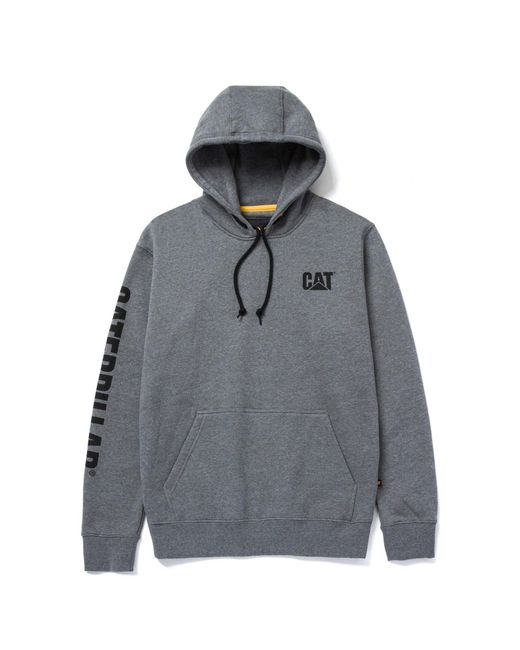 Caterpillar Gray Trademark Banner Cotton Hooded Sweatshirt for men