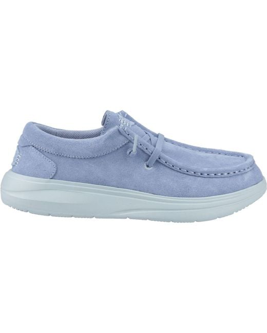 HeyDude Blue Wendy Comf Suede Leder Mokassin Schuhe