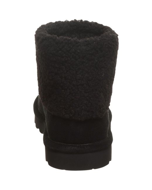 BEARPAW Black Jessa Suede Winter Ankle Boots